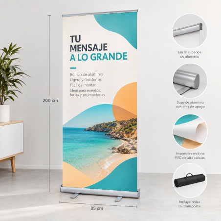 Rollup aluminio 85x200cms
