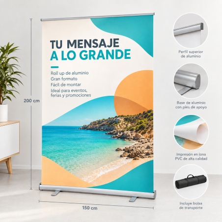 Rollup aluminio 150x200cms
