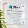 Placa de metacrilato rotulada