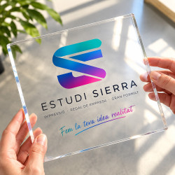 Placa de metacrilato rotulada