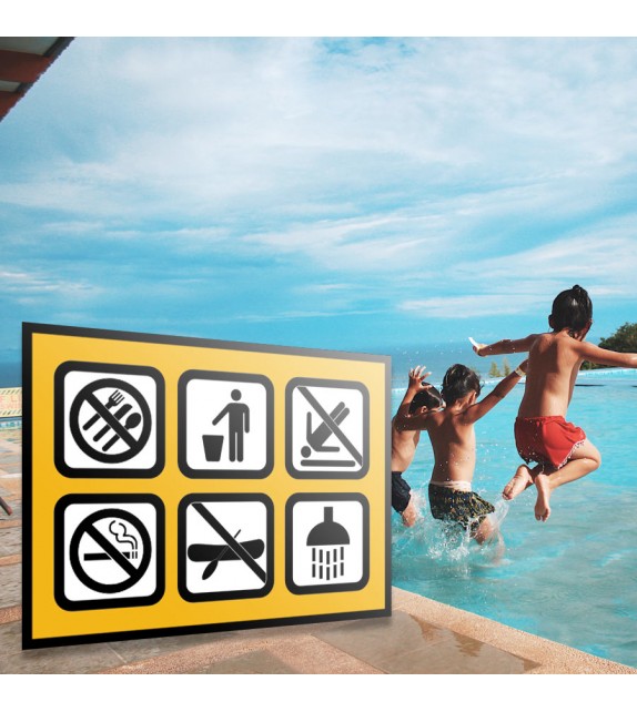 Affiche des règles de la piscine extérieure