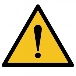 Suitability sticker Warning danger