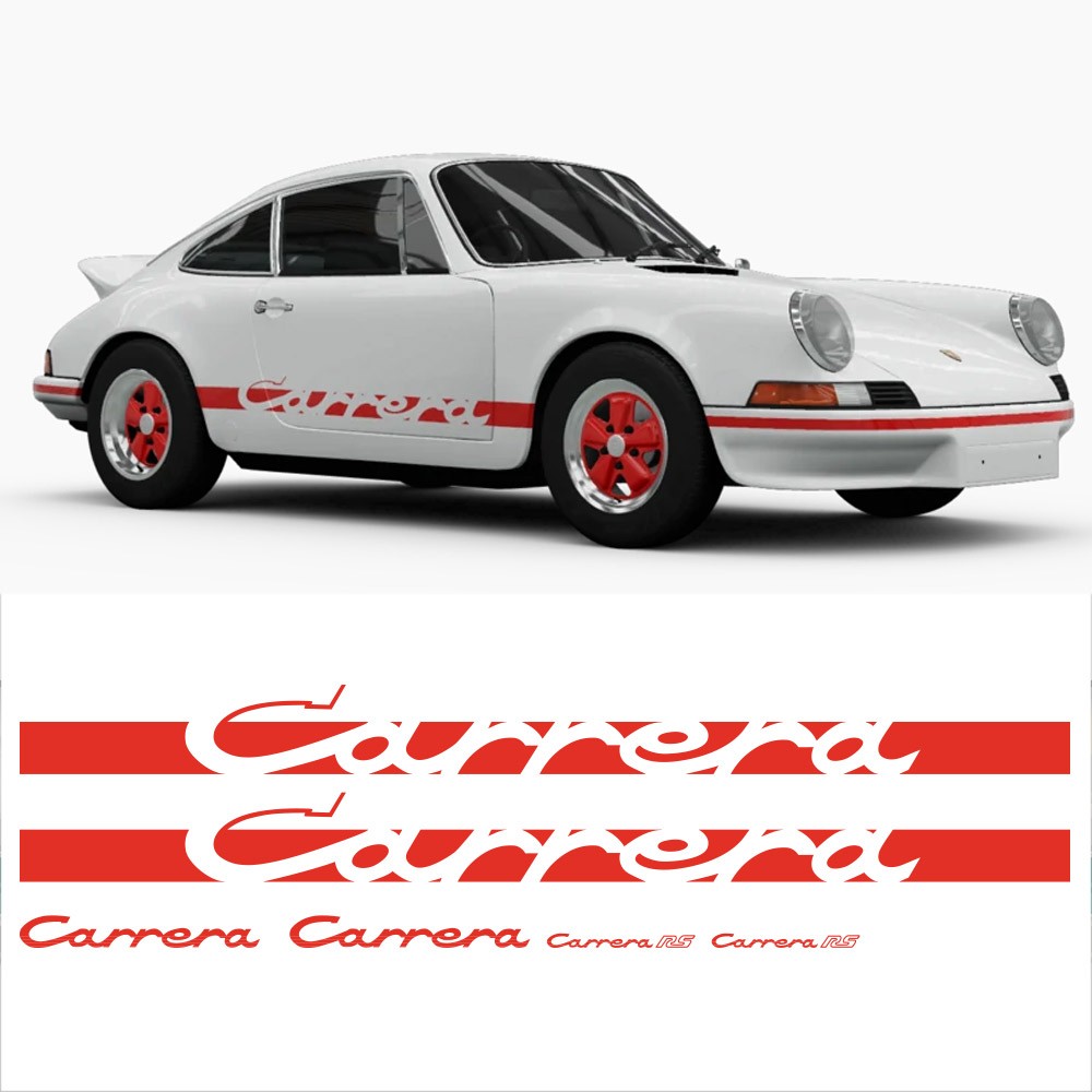 Konturierte Seitenstreifen Aufkleber für Porsche Carrera - Star Sam