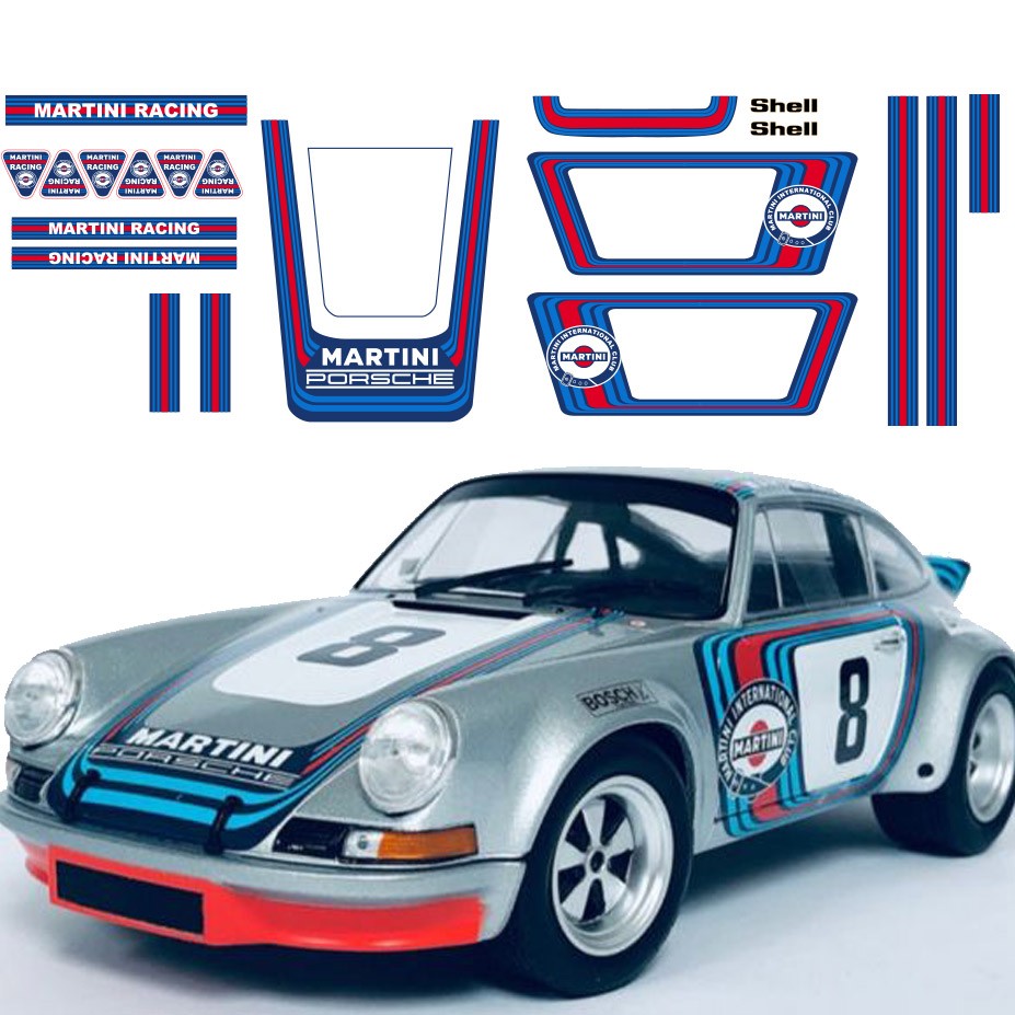 Vinyl replicas porsche 911 classic martini racing