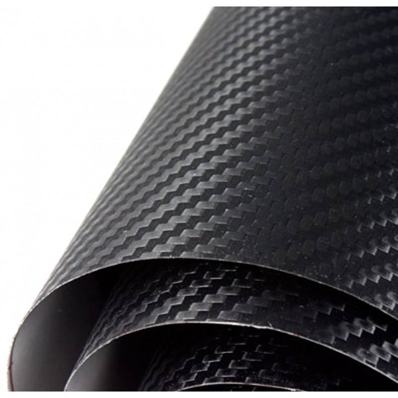 3d Negro Vinilo fibra carbono Sin Aire " Uni Envolvente" Todos Los Tamaños 