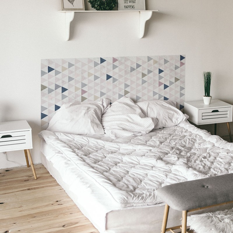 cabezal dormitorio de vinilo decorativo moderno de estilo nórdico triángulos