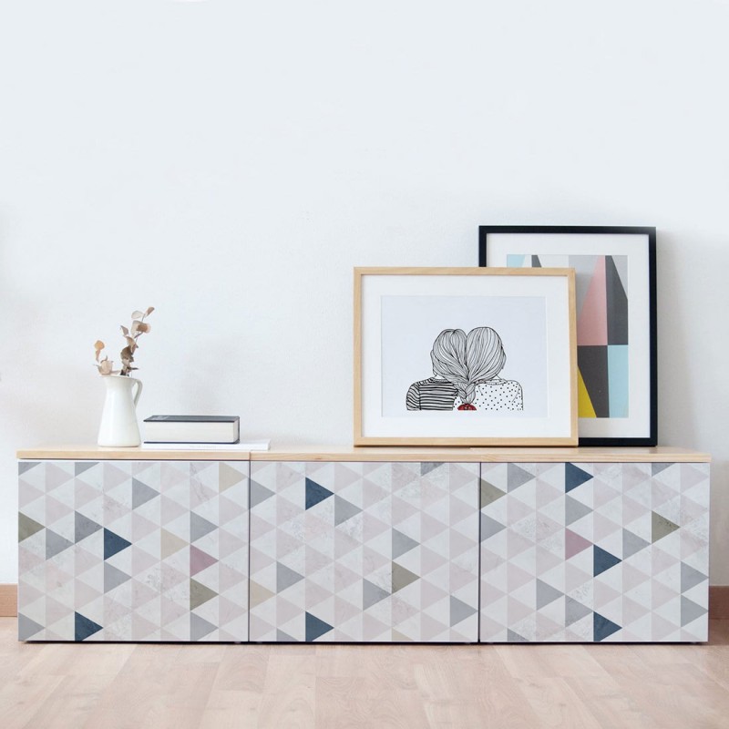 vinilo moderno de estilo nórdico triángulos muebles