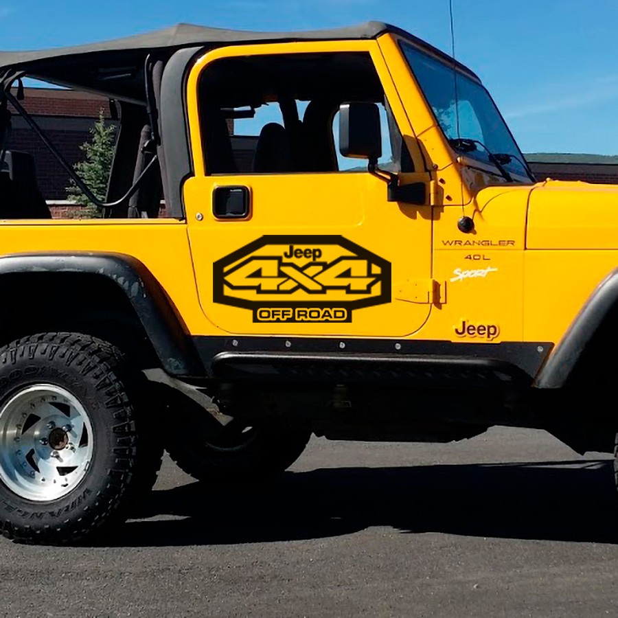 Adhesive decals kit for jeep wrangler