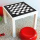Stickers échecs pour table manque ikea 55x55cms