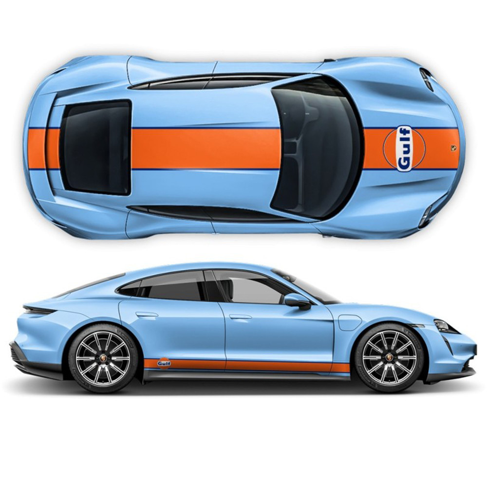 Pack de vinils per a  911 Taycan rèplica Gulf