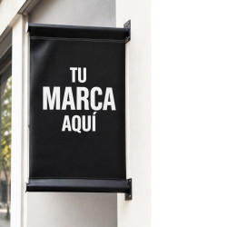 Banderola per a façana amb matil d'acer inoxidable