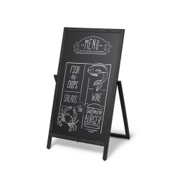 Pizarra caballete flip negra 50x105cms