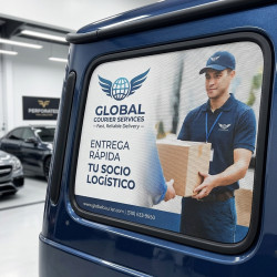 Vinilo microperforado para vidrios y lunas de vehículos homologado
