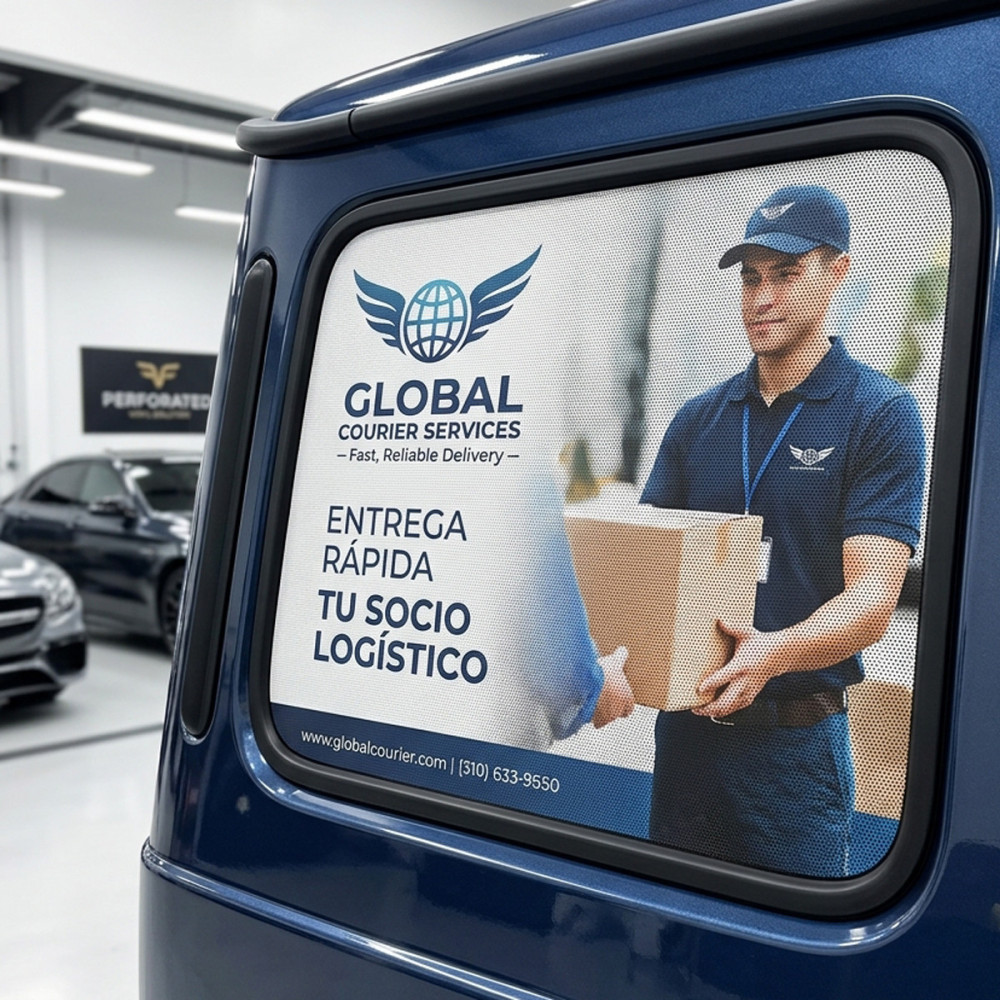 Vinil microperforat homologat per a vidres i llunes de vehicles