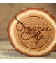 Tranche de bois gravée au laser