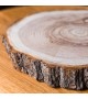 Rodaja de tronco de madera grabado al laser