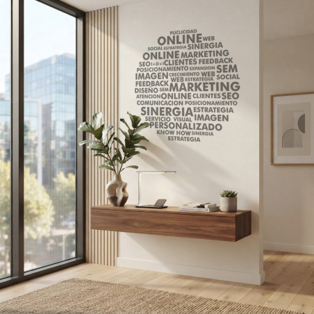Vinil decoratiu pared oficina marketing