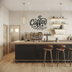 Pegatina para pared con frase positiva sobre el café