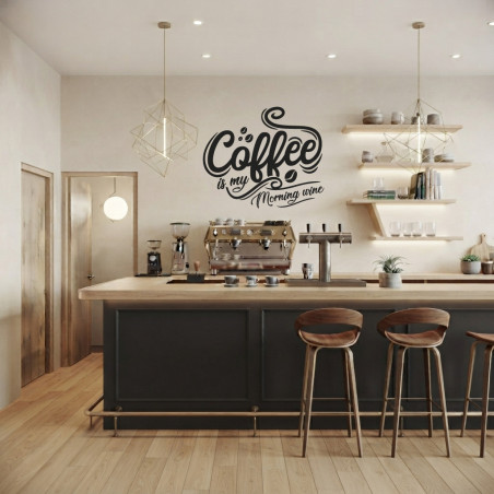 Pegatina para pared con frase positiva sobre el café