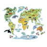 Pegatina para pared mapamundi animales infantil