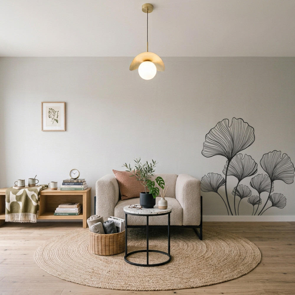 Pegatina para pared floral