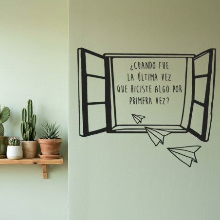 Pegatina para pared ventana con frase bonita