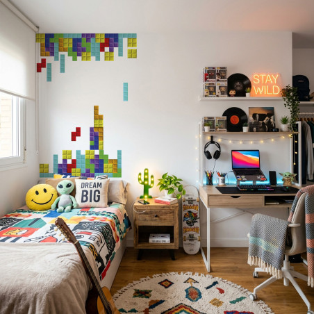 Pegatina para pared tetris gamer