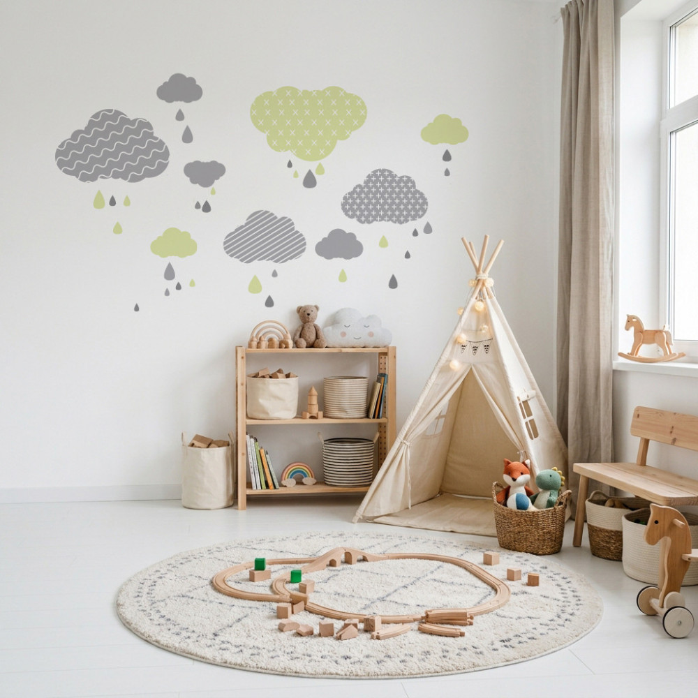 Pegatina para pared estilo nordico con nubes
