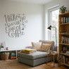 Pegatina para pared con frase positiva sobre el café