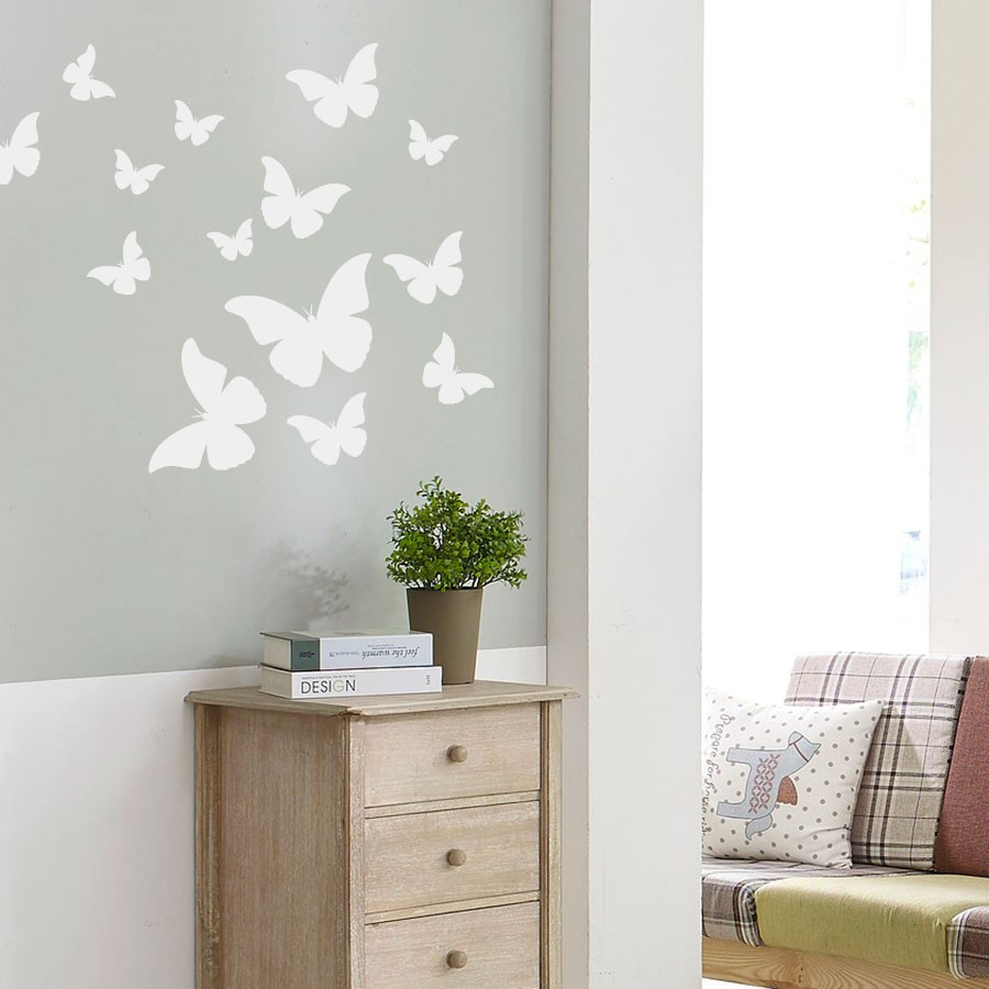 papillons en vinyle pour décorer les murs
