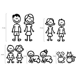 Sticker family figures for car