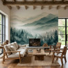 poster mural montagnes avec brumes