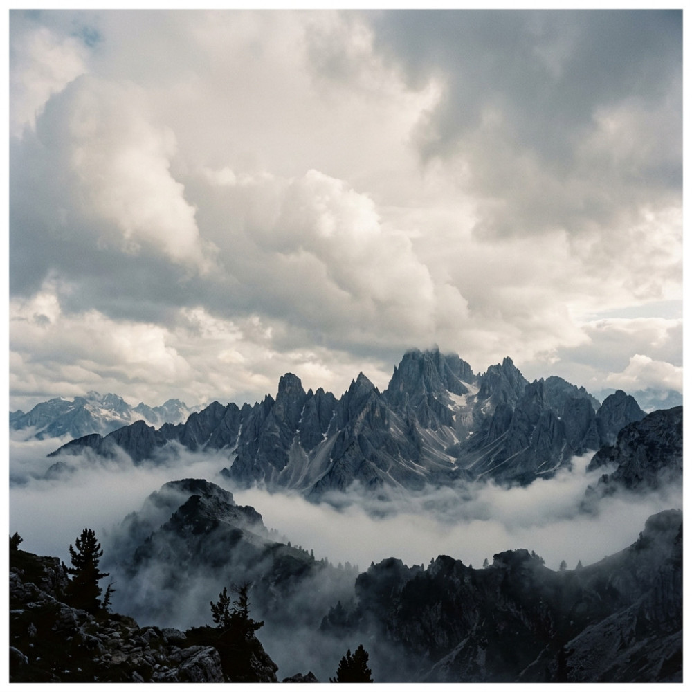 Fotomural economico brumas montañas